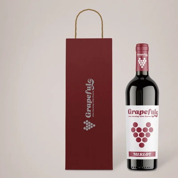 Printed Bottle Bags - Burgundy Bag Example